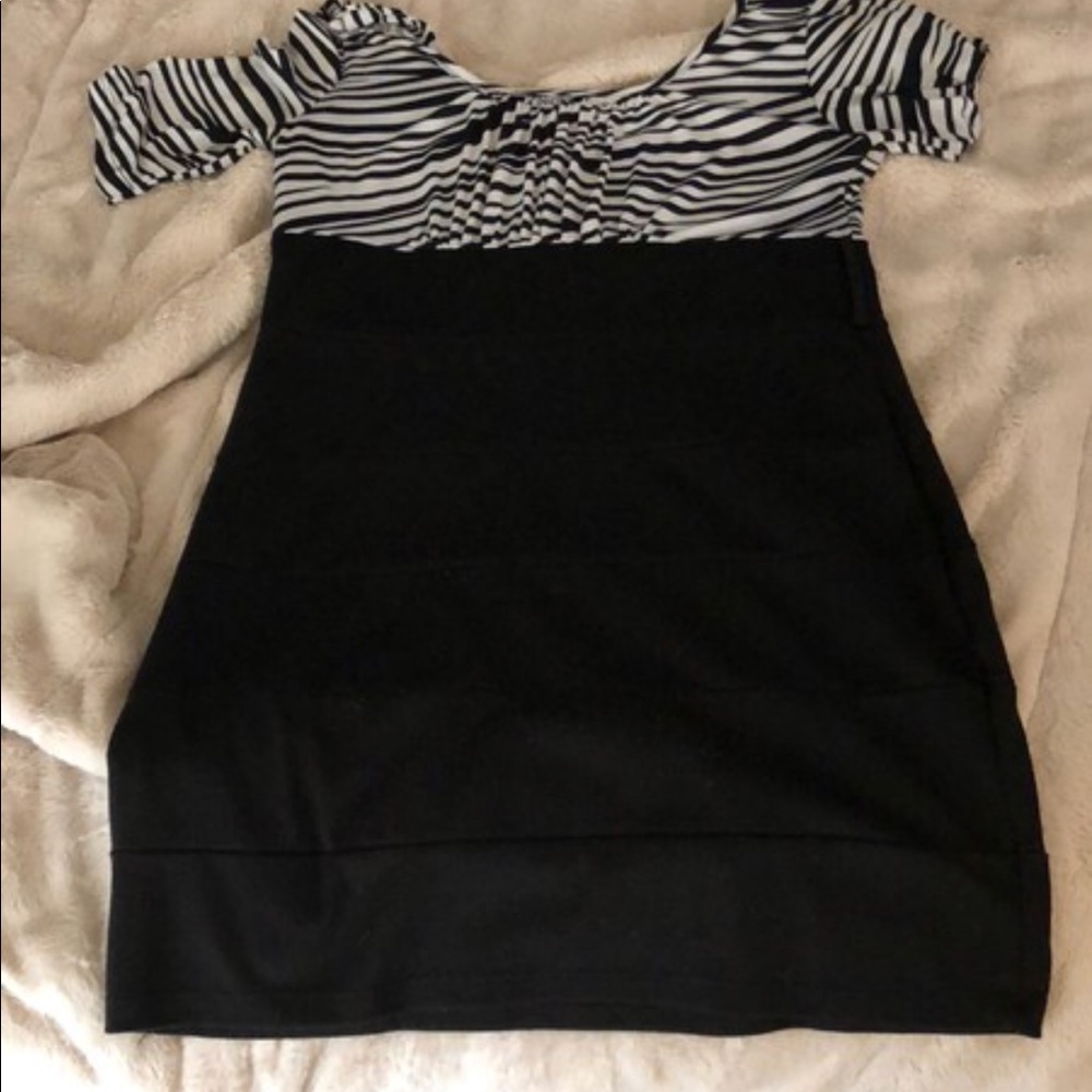 Black and white zebra dress